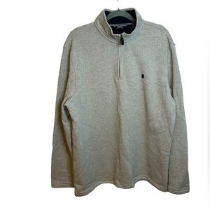 Izod Oatmeal Sweater Fleece Quarter Zip